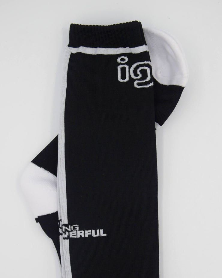 Calzini neri con logo bianco IGS dettaglio pulito