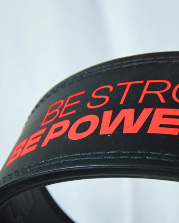Cintura New Lever Belt IGS PREMIUM® Personalizzabile - IGS SPORT ITALIA - Cintura nera con scritta rossa IGS