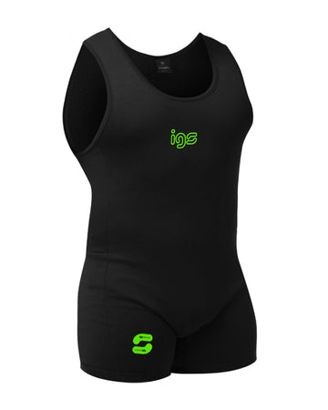 New Power Singlet IGS PRO® donna - IGS SPORT ITALIA - Canotta nera logo verde fluo IGS powerfull life