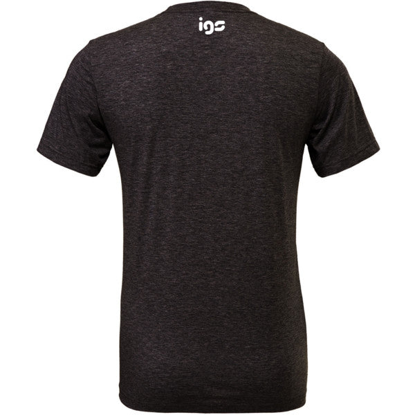 Camiseta técnica de tres mezclas en color negro carbón Poderosa Vida de IGS